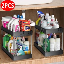 Tiered Drawer Shelves Bathroom Kitchen Organizer Under Sink Storage Organizer - £47.01 GBP