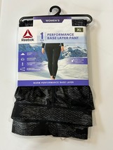 Reebok Women&#39;s Warm Performance Base Layer Pants Size XL X-Large Black Camo NEW - £6.15 GBP