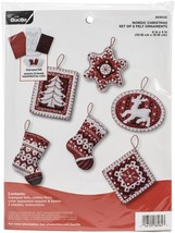Bucilla Felt Ornaments Applique Kit Set Of 6-Nordic Christmas - £22.37 GBP