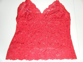 Red Lace Camisole Nylon Spandex Adjustable Straps Medium New - £11.09 GBP