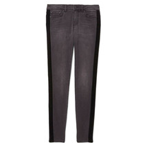 NWT Womens Size 2 or 26 2x29 Vince Camuto Black Velvet Side Stripe Skinny Jeans - £25.81 GBP