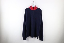 Vintage 90s Tommy Hilfiger Mens Medium Spell Out Heavyweight Ribbed Knit Sweater - £47.29 GBP