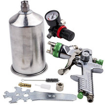 2.5mm HVLP Air Spray Gun Kit W/  Regulator Gauge Paint Sprayer Stainless Steel - £60.07 GBP