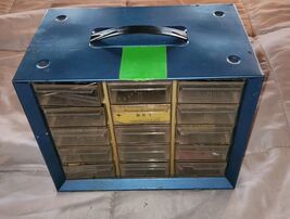 Blue Metal Hardware Storage Bin 15 Drawer 10x8x6.5 Full Of Stuff Akro Mils? - $39.99