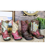 Set of 4 Western Longhorn Silver Studs Cowboy Boots Make Up Tools Pen Ho... - €28,08 EUR
