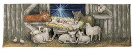 Manual Woodworker Table Runner-Nativity w/Sheep &amp; Barn (12.5&quot; x 36&quot;) - £21.91 GBP