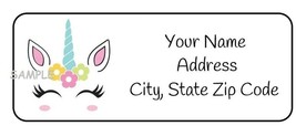 30 Personalized Unicorn return address labels,stickers,rainbow,tags - £9.43 GBP