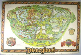 Vintage Walt Disney Disneyland Park Map 1979 Big Thunder Mountain 43&quot; x ... - $68.70