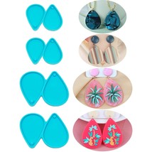 4 Pcs Tear Drop Shape Resin Earring Molds Mirrored Silicone Molds For Re... - £14.38 GBP