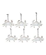 Set Of 6 Antique White Beach Crabs Ocean Marine Wall Hanger Decor Tree O... - $818.71 MXN