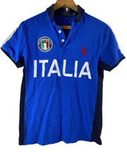Italia Ralph Lauren Custom Fit Polo Shirt Small Mens Rare #16 016 Blue B... - £146.57 GBP