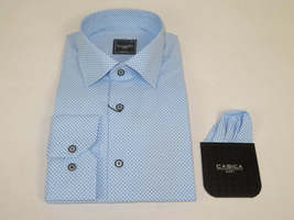 Men's Shirt Hankie By CASILA Turkey Cotton Blend 502100-06 Blue Dots image 3