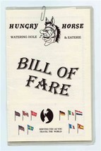 Hungry Horse Watering Hole &amp; Eaterie Bill of Fare Menu Grand Cayman Island  - £20.95 GBP