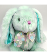 Dan Dee Plush Lime green Bunny Rabbit with purple tips Easter Spring Stu... - $28.49 CAD