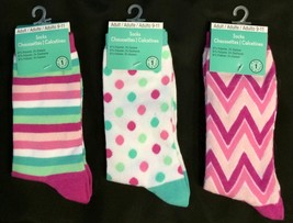 Socks Lot Of 3 Pairs Women&#39;s Adult Size 9 - 11 New Polyester Elastane New - £9.36 GBP