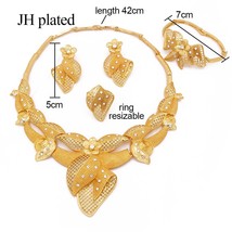 Jewelry sets new Dubai Gold color Ornament for women necklace earrings bracelet  - £35.28 GBP