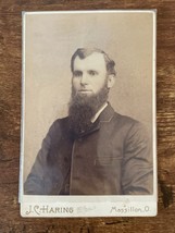 Vintage Cabinet Card. Man with Beard by J.C. Harring in Massillion, Ohio - £10.82 GBP
