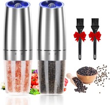 Gravity Electric Salt and Pepper Grinder Set of 2 Adjustable Coarseness Automati - £25.15 GBP