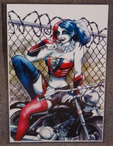 DC Harley Quinn On Motorcycle Glossy Print 11 x 17 In hard Plastic Sleeve - £19.92 GBP