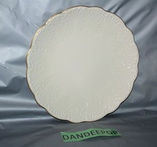 Lenox Wildwood 12.5&quot; Scalloped Edge  Round Server Plate With 24K Gold Trim  - £50.54 GBP