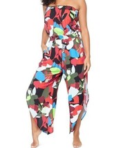 Bar III Women&#39;s Sol Searcher Printed Jumpsuit Swim Cover Up Multi - Size Small - £55.25 GBP