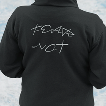 Youth Heavy Blend Hoodie &quot;Fear Not&quot; sp2 printed on back white font - $31.99