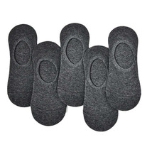 Anysox 5 Pairs Size 4-9 Dark Grey Boat Socks Thin Invisible Cotton Non-Slip - $340.75 MXN