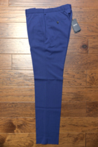 HUGO BOSS Hombre Genio 100% Lana Ajustado Vestido Azul Pantalones sin Dobladillo - £53.72 GBP