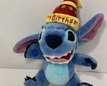 Disney small 9” plush Lilo &amp; STITCH stuffed animal Happy Birthday party hat - £15.76 GBP