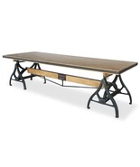 Industrial Sawhorse Conference Table - Iron Base - Wood Beam - Natural - $4,235.22