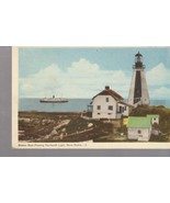 Boston Boat Passing Yarmouth Light, Nova Scotia (1940&#39;s) postcard - €3,44 EUR
