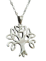 Tree of Life Necklace 925 Sterling Silver Pendant Celtic Trinity 18&quot; Chain Boxed - £14.82 GBP