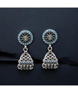 925 Sterling Silver handmade Oxidized Excellent Dangle Jhumki Women Earr... - €46,62 EUR