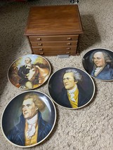 RARE ARCHITECTS OF DEMOCRACY BICENTENNIAL COLLECTOR 4 PLATES SET #1301/1776 - $274.02