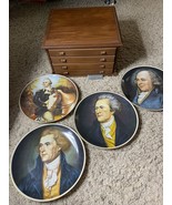 RARE ARCHITECTS OF DEMOCRACY BICENTENNIAL COLLECTOR 4 PLATES SET #1301/1776 - $274.02