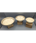 Vtg Marked Hand Thrown Studio Pottery Nesting Bowls set of 3 Singed Crea... - £29.65 GBP