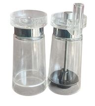 Clear Acrylic Salt & Pepper Grinder Set 4.25" High - Manual Hand Crank Mill vtg image 2
