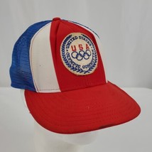Vintage USA Olympic Committee Lucky Stripes Hat Cap Snapback AJD Made in USA - £19.65 GBP