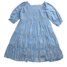 NWT Ivy City Co Starry Nights Midi Baby Blue Gold Smocked Puff Sleeve Dress 5X - £72.71 GBP