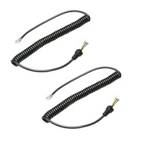 2X Mh-48 Mh-42B6J 6Pin Microphone Cable Cord Wire Yaesu Ft-1900R Ft-2900... - £18.84 GBP