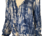 Beach Lunch Lounge Blue and White Tie-Dye Tunic Top, Women&#39;s Size 2X - $18.99
