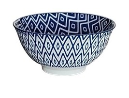 Four (4) ONEMORE ~ Navy &amp; White ~ 24 Oz. ~ Durable Ceramic Bowls ~ Stack... - $42.08