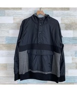 Ecko Unltd Half Snap Button Pullover Sweatshirt Jacket Black Gray Hooded... - $54.44