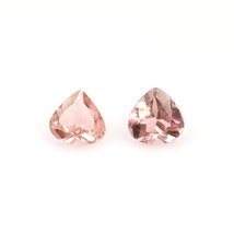 0.68 Carats TCW Brownish Pink Tourmaline 2 Pcs Hearts 100% Natural Beautiful Gem - £46.99 GBP