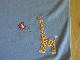 Lambs &amp; Ivy Blue Baby Boy Girl Lovey Security Blanket Giraffe Butterfly Jungle - £26.36 GBP