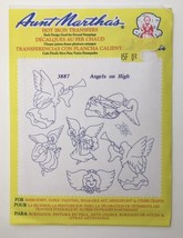 Aunt Martha&#39;s 3887 Angels On High Retro Embroidery Transfer Pattern NOS - £3.86 GBP