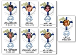 7 Gilligan&#39;s Island Cast Name Badges With Magnet Fastener Halloween Costume Cosp - £71.48 GBP