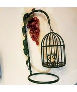 Bird Cage 12&quot; Green Metal Vine Candle Holder Shabby VTG Style Farmhouse ... - £14.79 GBP