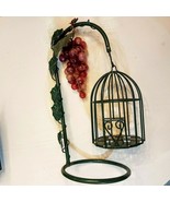 Bird Cage 12&quot; Green Metal Vine Candle Holder Shabby VTG Style Farmhouse ... - $18.81