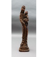 Vintage Spanish Madonna &amp; Child Hand Carved Wood Figurine Wall Sculpture... - £237.04 GBP